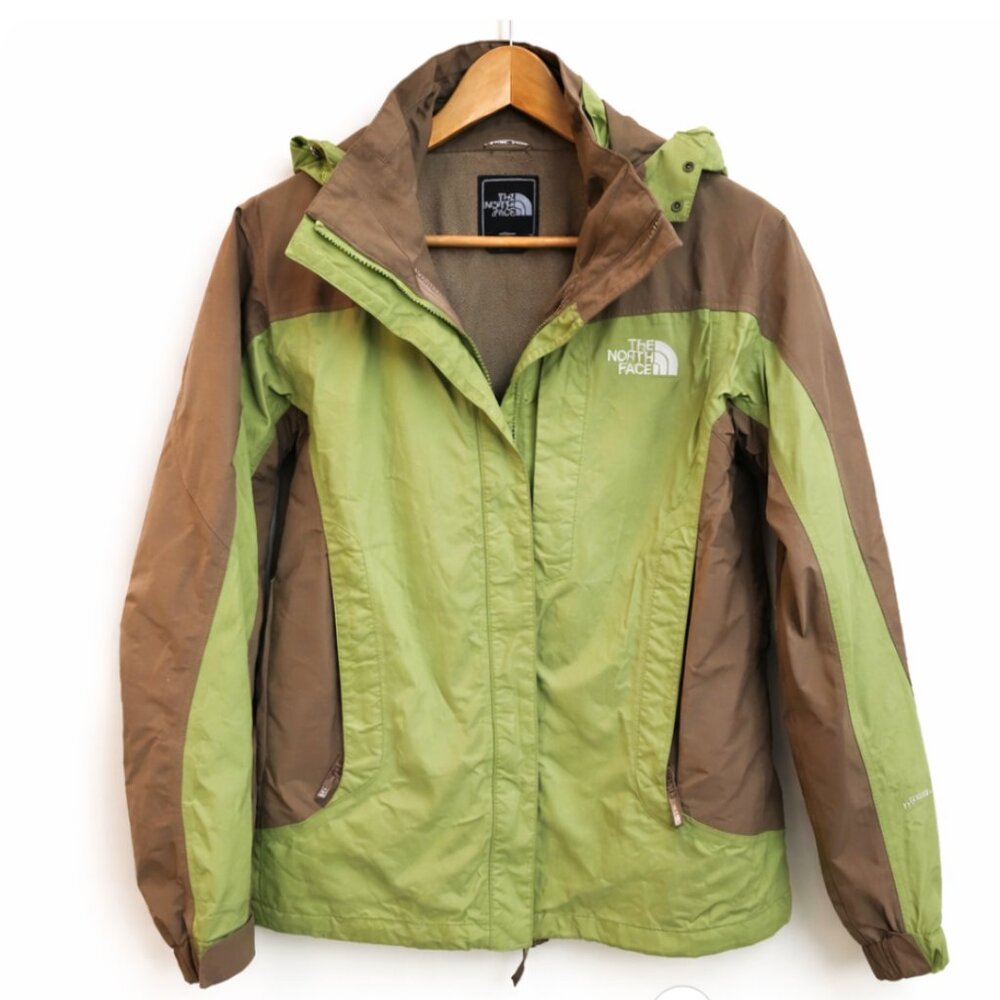 The North Face Women's HyVent Shell, Green & Chocolate Brown, Size Large‎